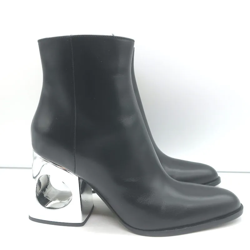 Marni Cutout-Heel Ankle Boots Black Leather Size 38