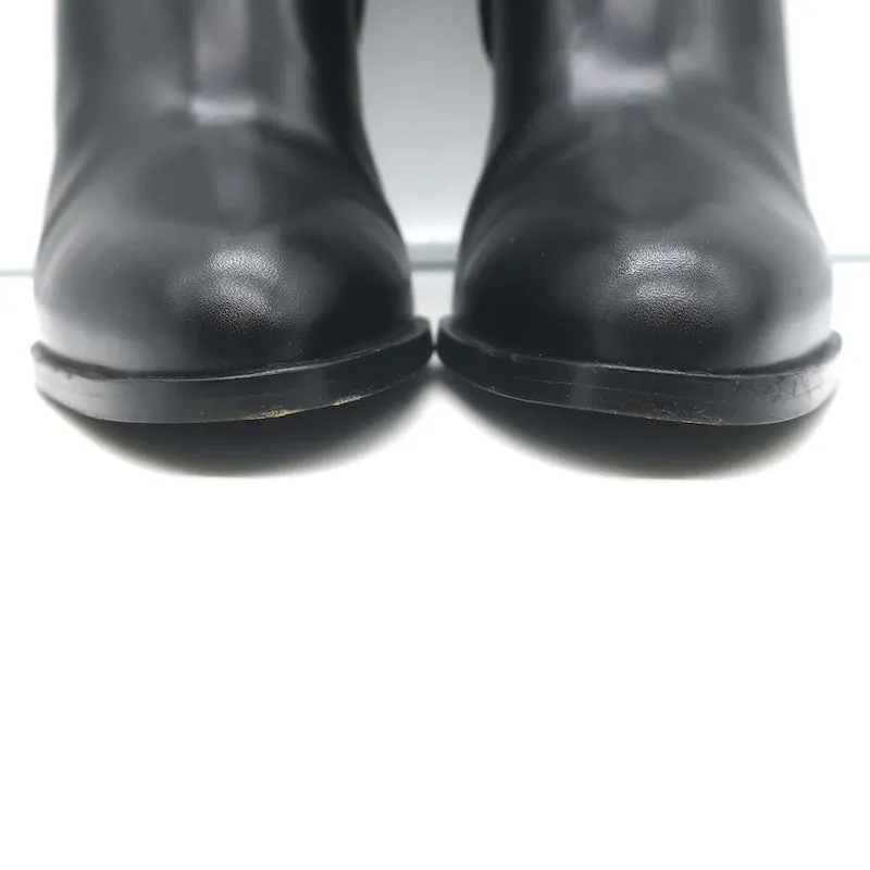 Marni Cutout-Heel Ankle Boots Black Leather Size 38
