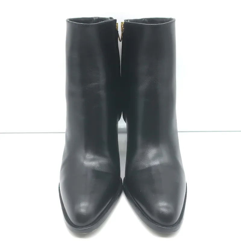 Marni Cutout-Heel Ankle Boots Black Leather Size 38