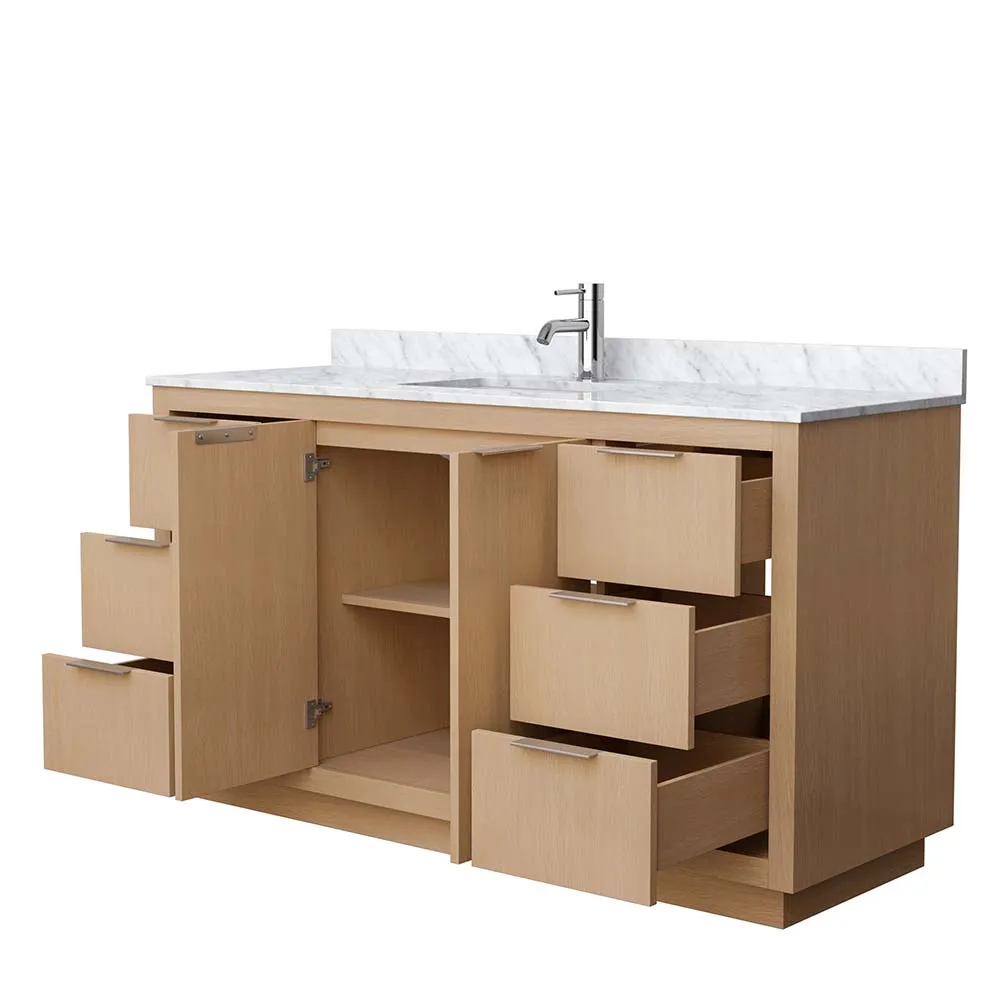 Maroni 60 Inch Single Bathroom Vanity in Light Straw