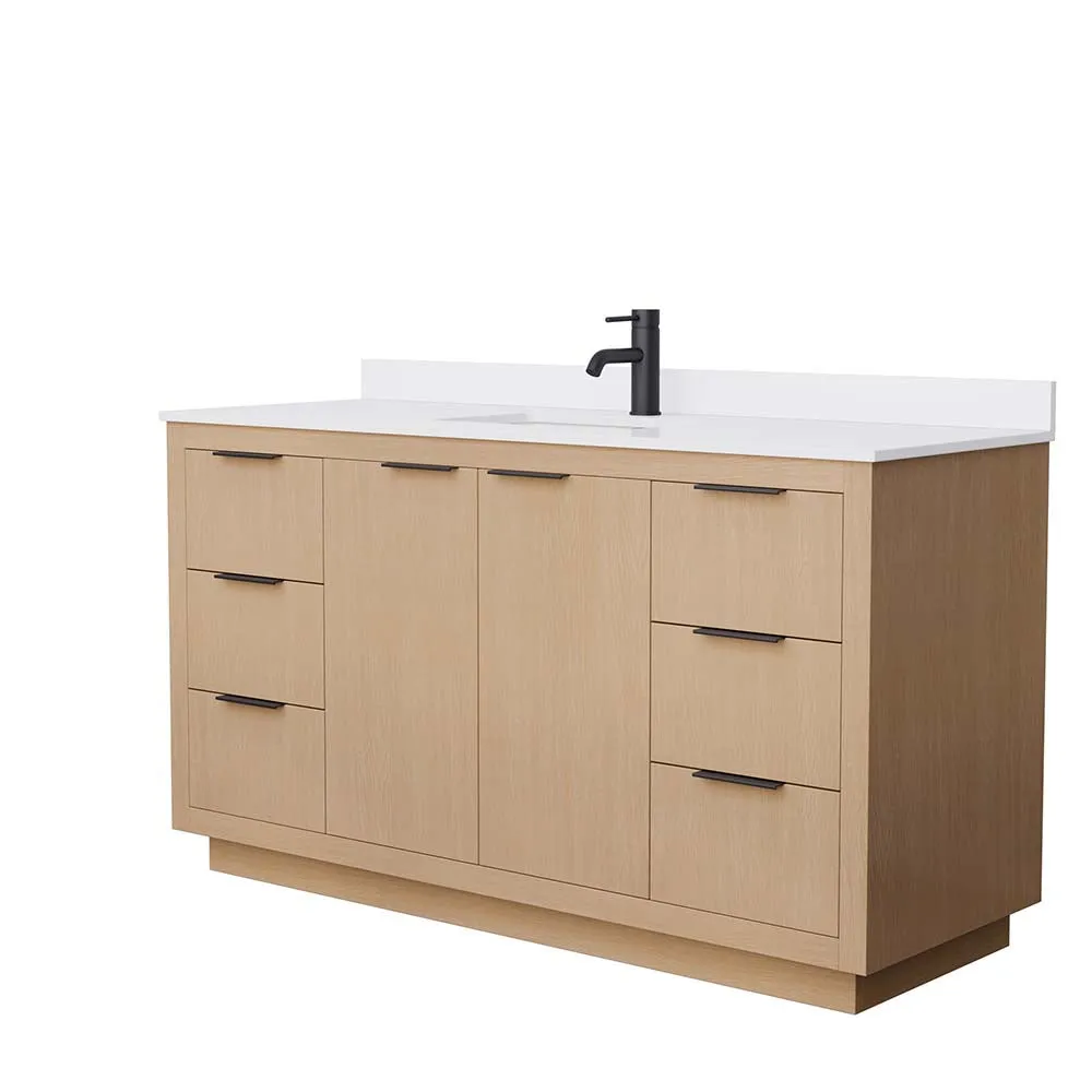 Maroni 60 Inch Single Bathroom Vanity in Light Straw