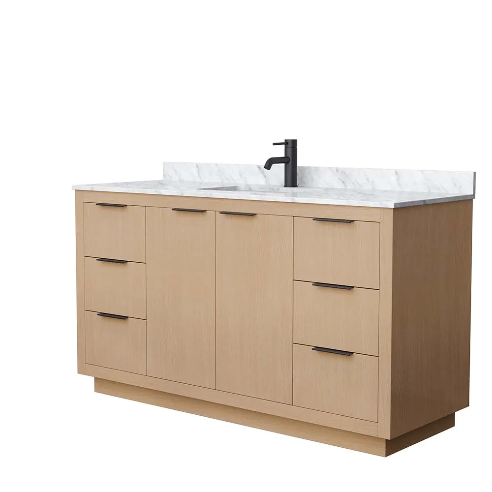 Maroni 60 Inch Single Bathroom Vanity in Light Straw