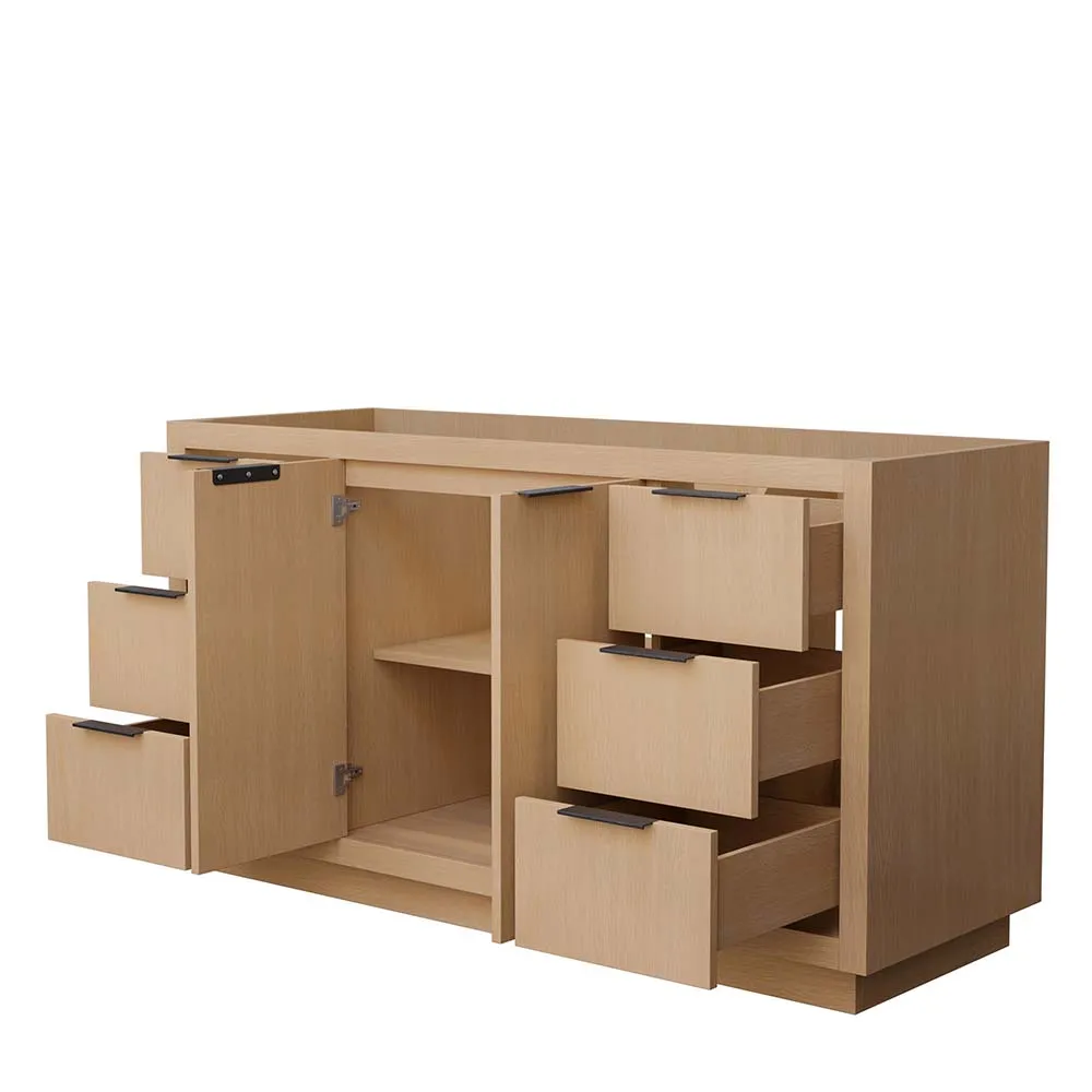 Maroni 60 Inch Single Bathroom Vanity in Light Straw