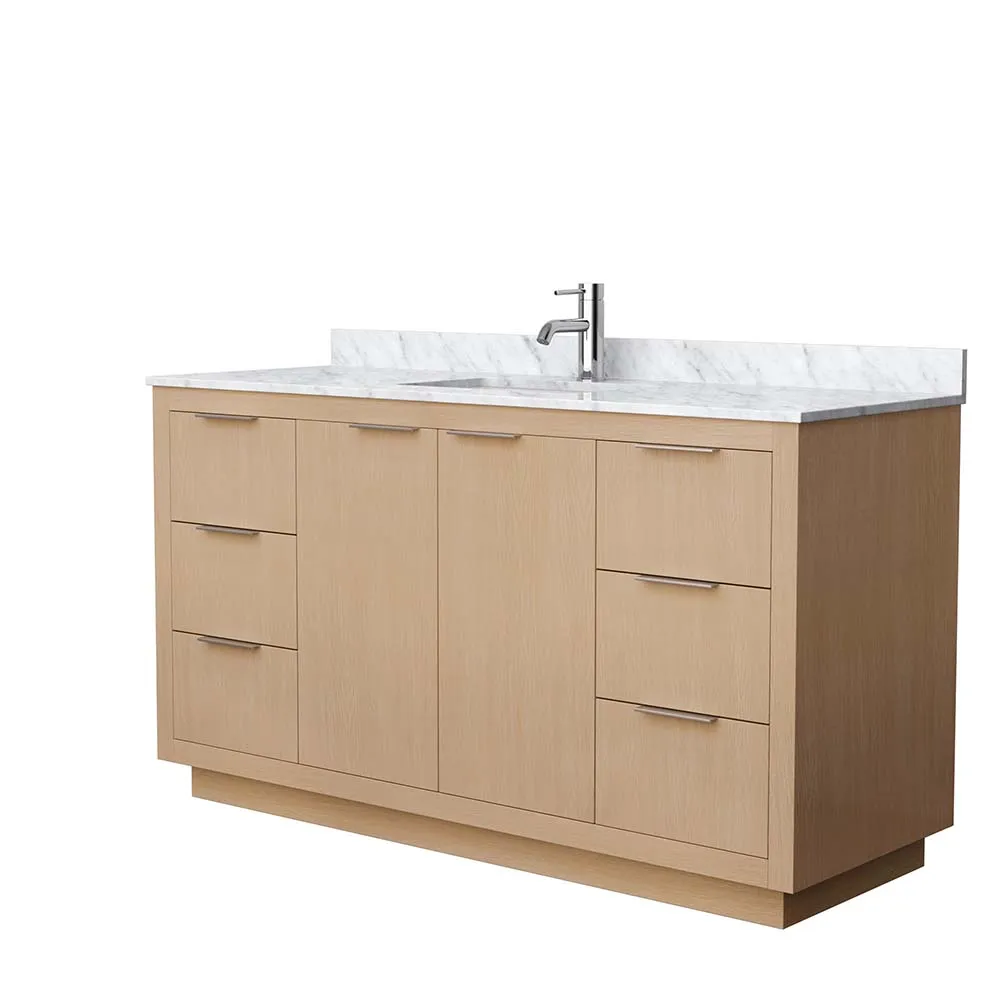 Maroni 60 Inch Single Bathroom Vanity in Light Straw