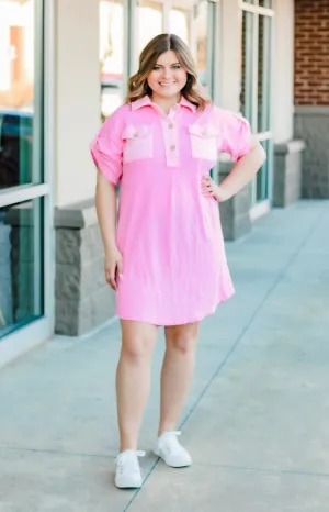 Meet Your Match Dress in Pink