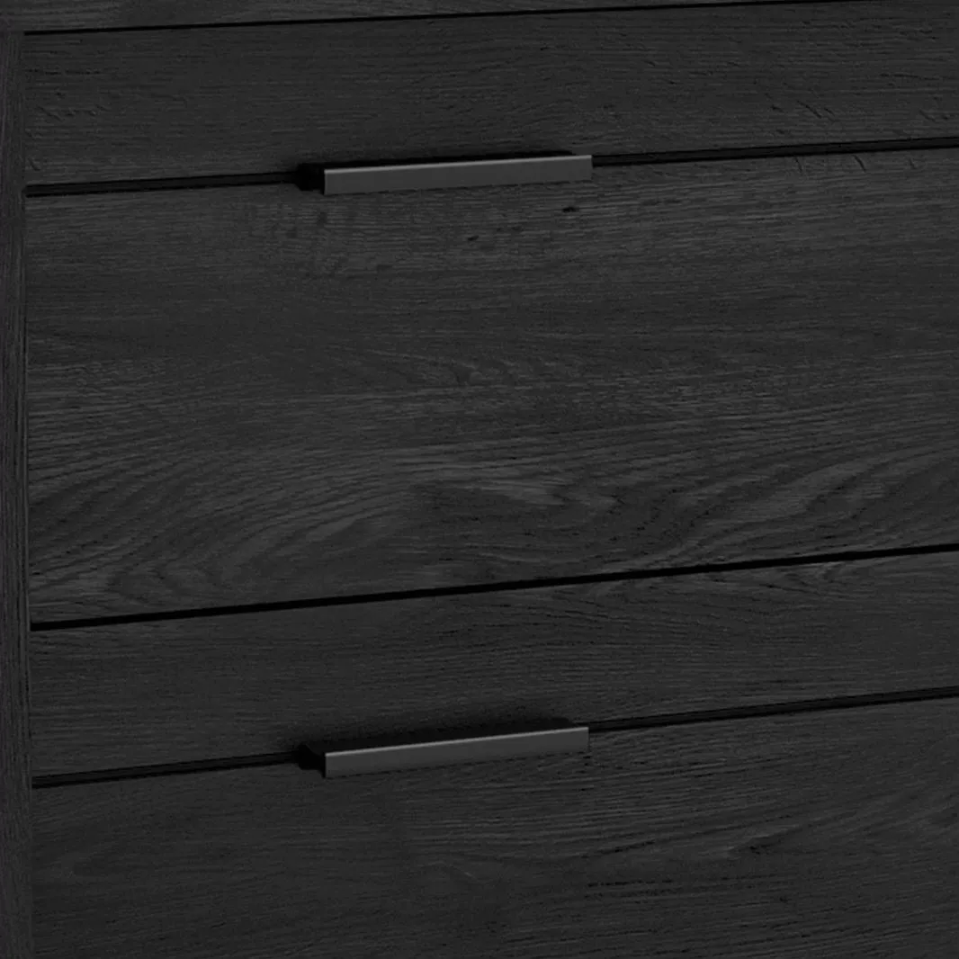 Modern Bedroom Nightstand in Grey Black Wood Finish