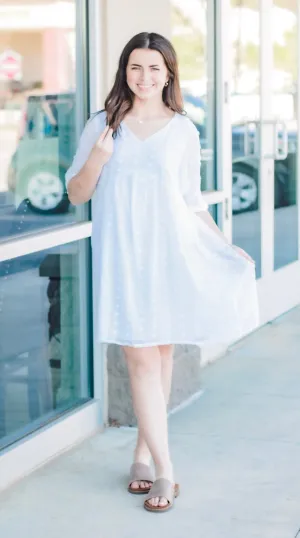 My Forever Pick Swiss Dot Dress in White