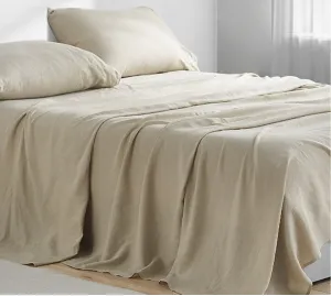 NEW Flan-linen buttery soft sheet sets in Khaki Beige sz King! Made in Pakistan! Retails $140 US 