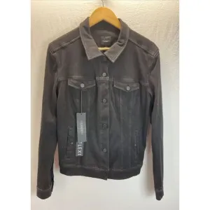 NEW Liverpool Jeans Company Black Powerflex Knit Denim Moto Jacket Sz L