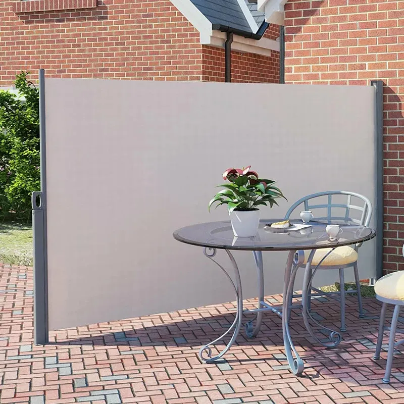 New Wayfair SONGMICS 118.1" L x 70.9" H Retractable Patio Side Awning Sun Shade and Wind Screen Awning for Privacy Divider Blind Waterproof Beige, Retails $346 