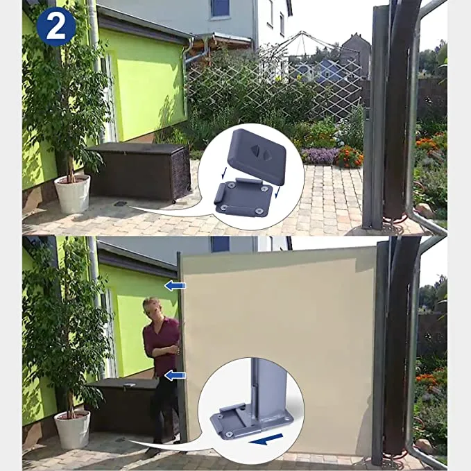 New Wayfair SONGMICS 118.1" L x 70.9" H Retractable Patio Side Awning Sun Shade and Wind Screen Awning for Privacy Divider Blind Waterproof Beige, Retails $346 