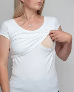 Nursing short sleeve t-shirt in White