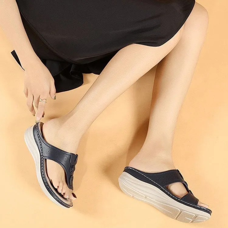 OCW Women Vintage Flip-flops Waterproof Wedge Orthopedic Sandals