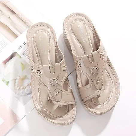 OCW Women Vintage Flip-flops Waterproof Wedge Orthopedic Sandals