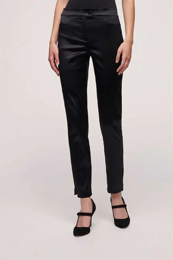 ORNAMENTO SHINY STRAIGHT ELEGANT TROUSERS