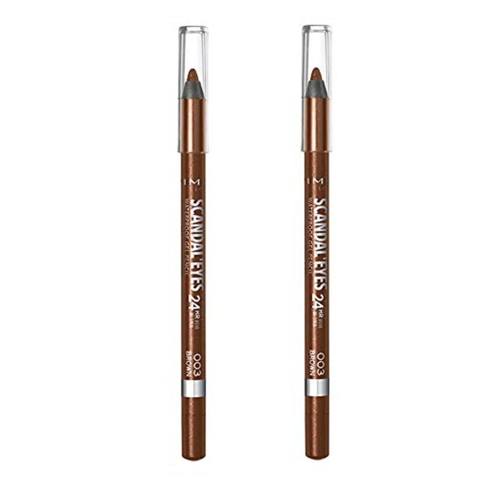 Pack of 2 Rimmel ScandalEyes Waterproof Eyeliner, Brown 003