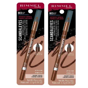 Pack of 2 Rimmel ScandalEyes Waterproof Eyeliner, Brown 003