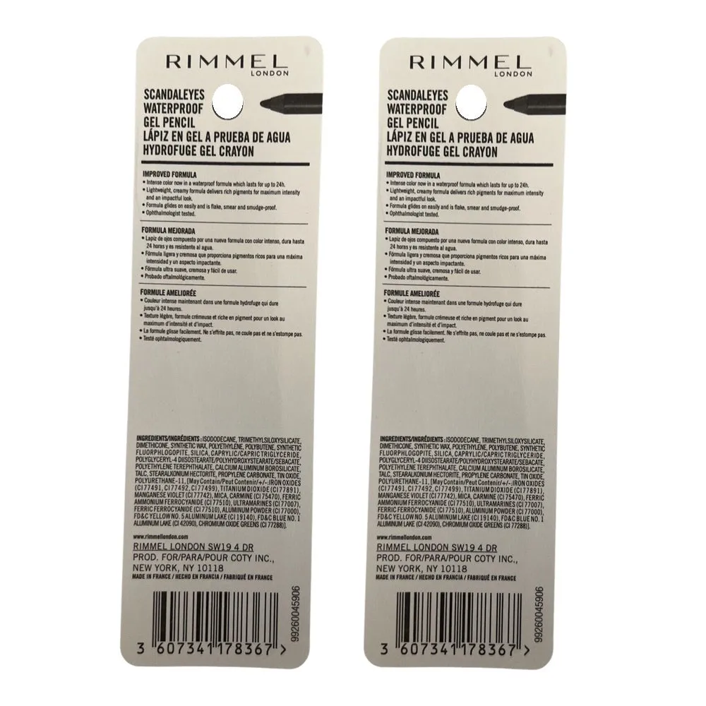 Pack of 2 Rimmel ScandalEyes Waterproof Eyeliner, Brown 003