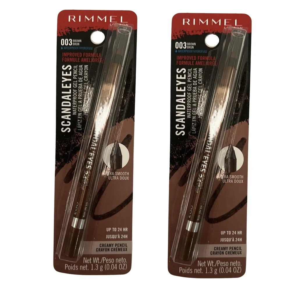 Pack of 2 Rimmel ScandalEyes Waterproof Eyeliner, Brown 003