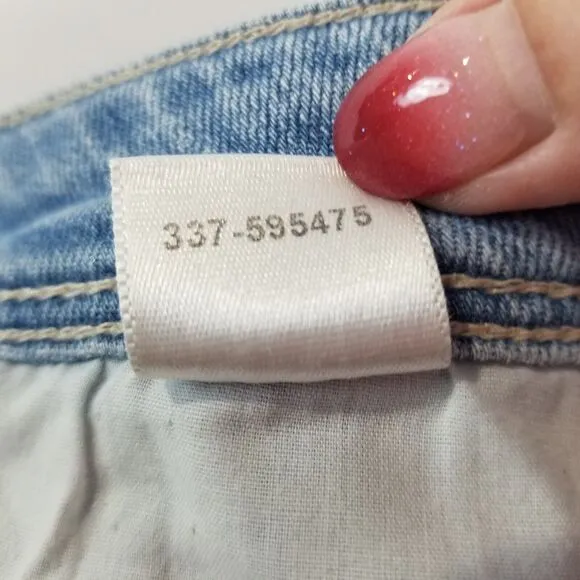 Paige Sarah Slim Crop Jeans High Rise Stretchy Denim In Harmonic Blue Size 32