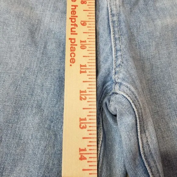 Paige Sarah Slim Crop Jeans High Rise Stretchy Denim In Harmonic Blue Size 32