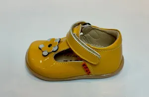 Petasil Fern Mustard Patent Leather First Walker Shoe