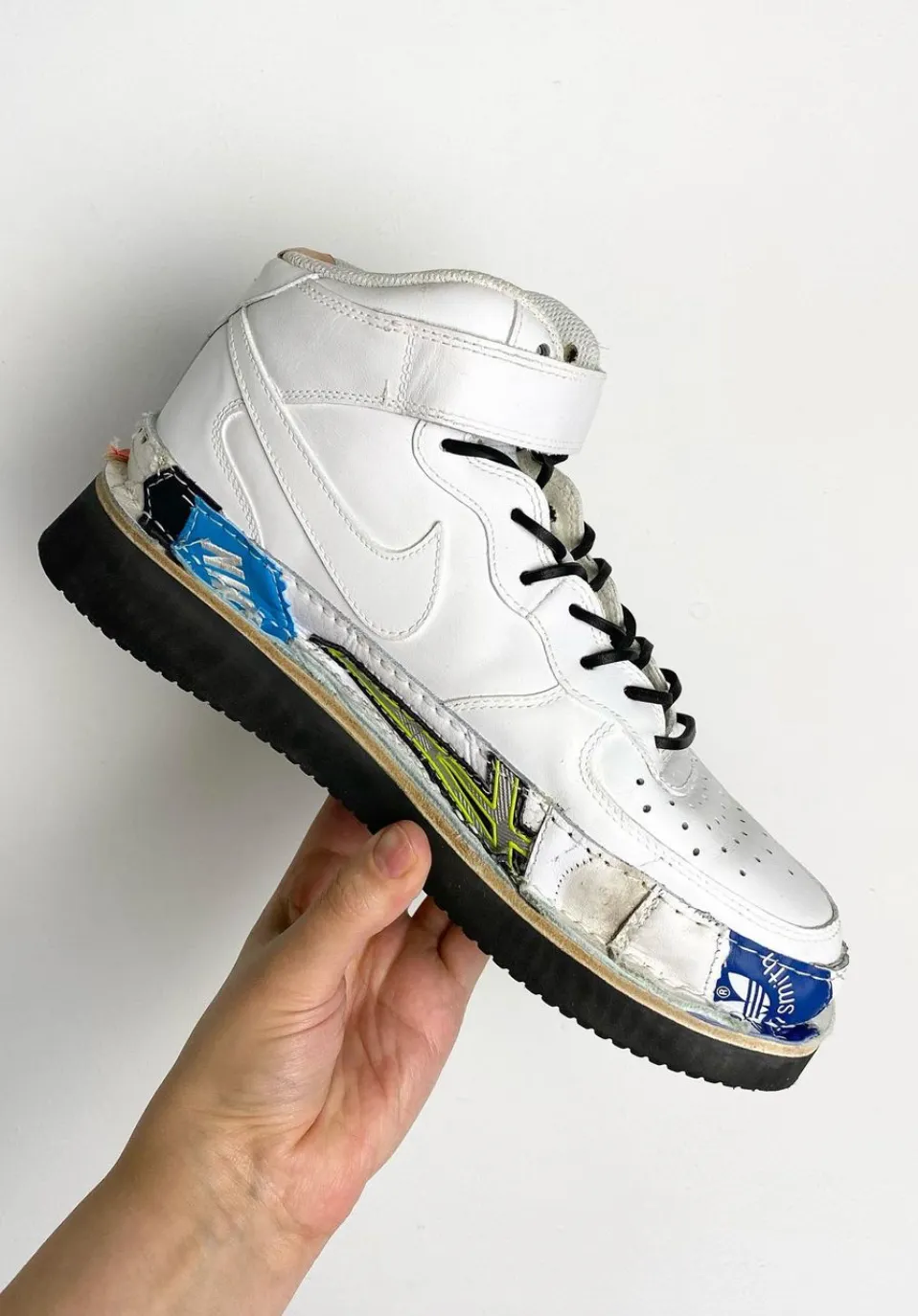Peterson Stoop Nike Air Force 1 Mid White Tan with Colored Patchwork