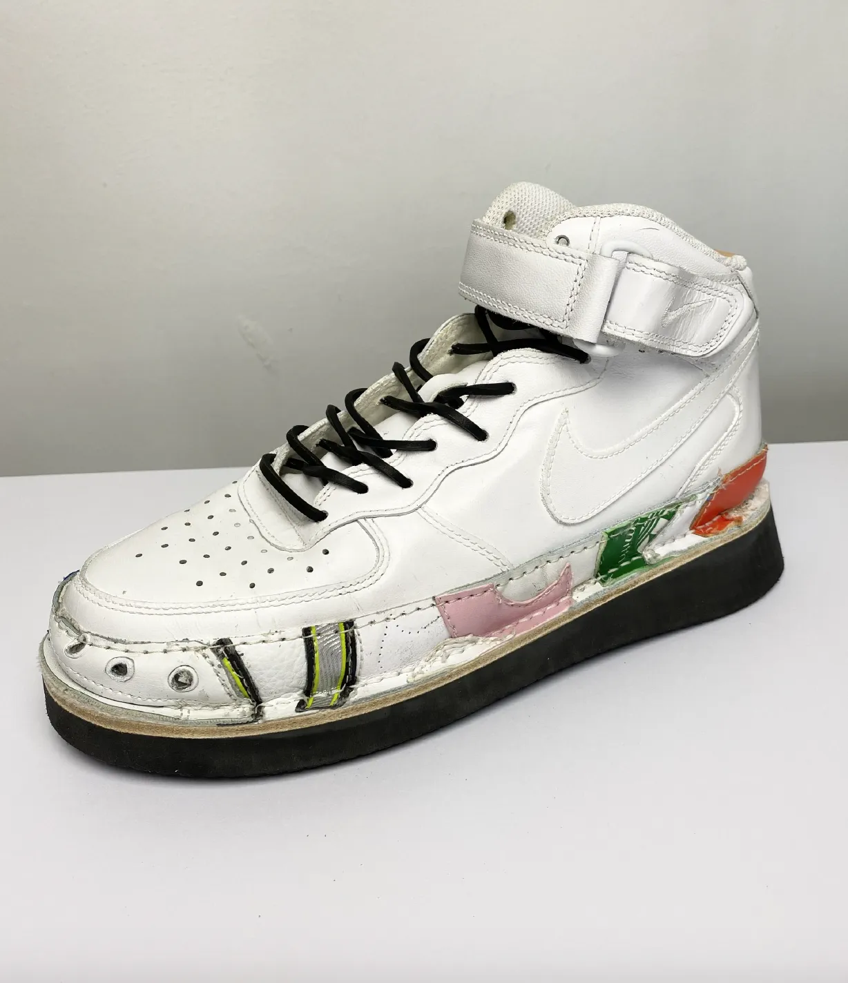 Peterson Stoop Nike Air Force 1 Mid White Tan with Colored Patchwork