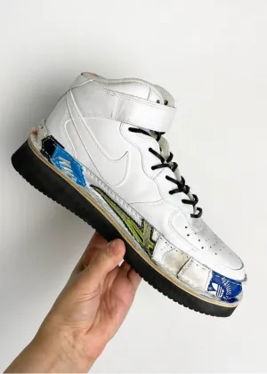 Peterson Stoop Nike Air Force 1 Mid White Tan with Colored Patchwork