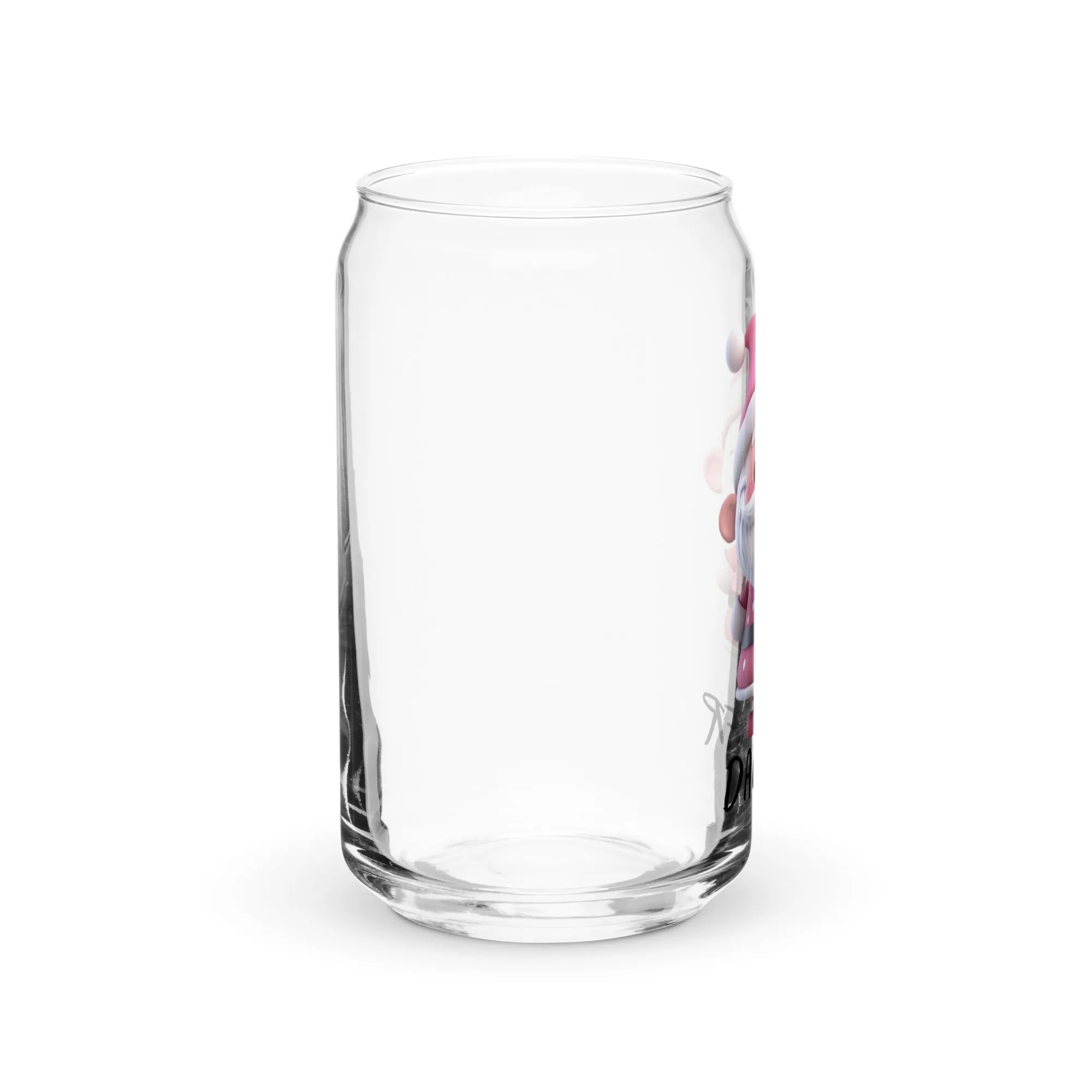 Pink Santa Claus (Daughter) SANTA005 Can-Shaped Glass