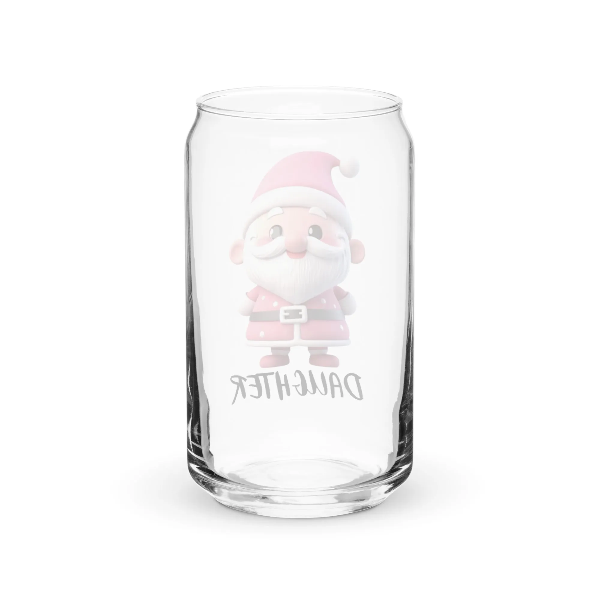 Pink Santa Claus (Daughter) SANTA005 Can-Shaped Glass