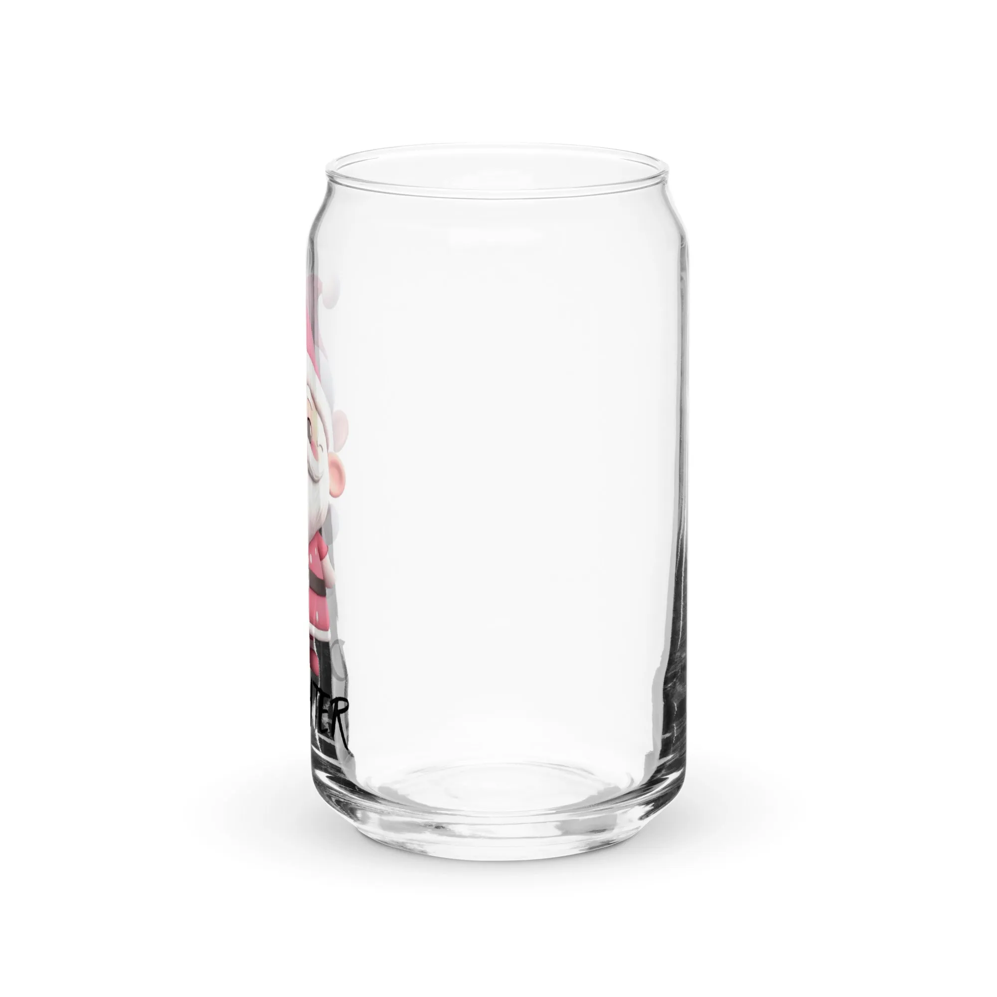 Pink Santa Claus (Daughter) SANTA005 Can-Shaped Glass