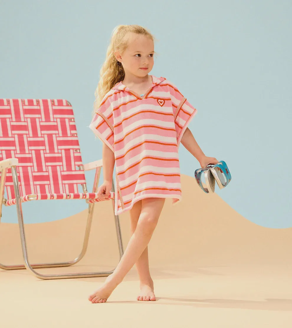 Pink Stripes Hooded Coverup