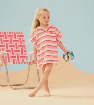 Pink Stripes Hooded Coverup