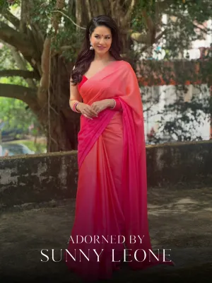 Pink Sunset Chiffon Ombre' Saree