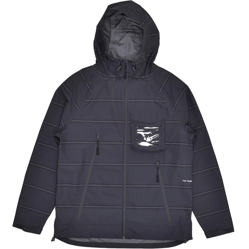 Pop Trading Company Striped Oracle Jacket Anthracite/Black