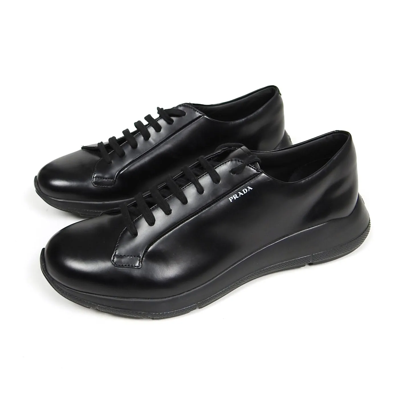 Prada Black Leather Shoes Size 8