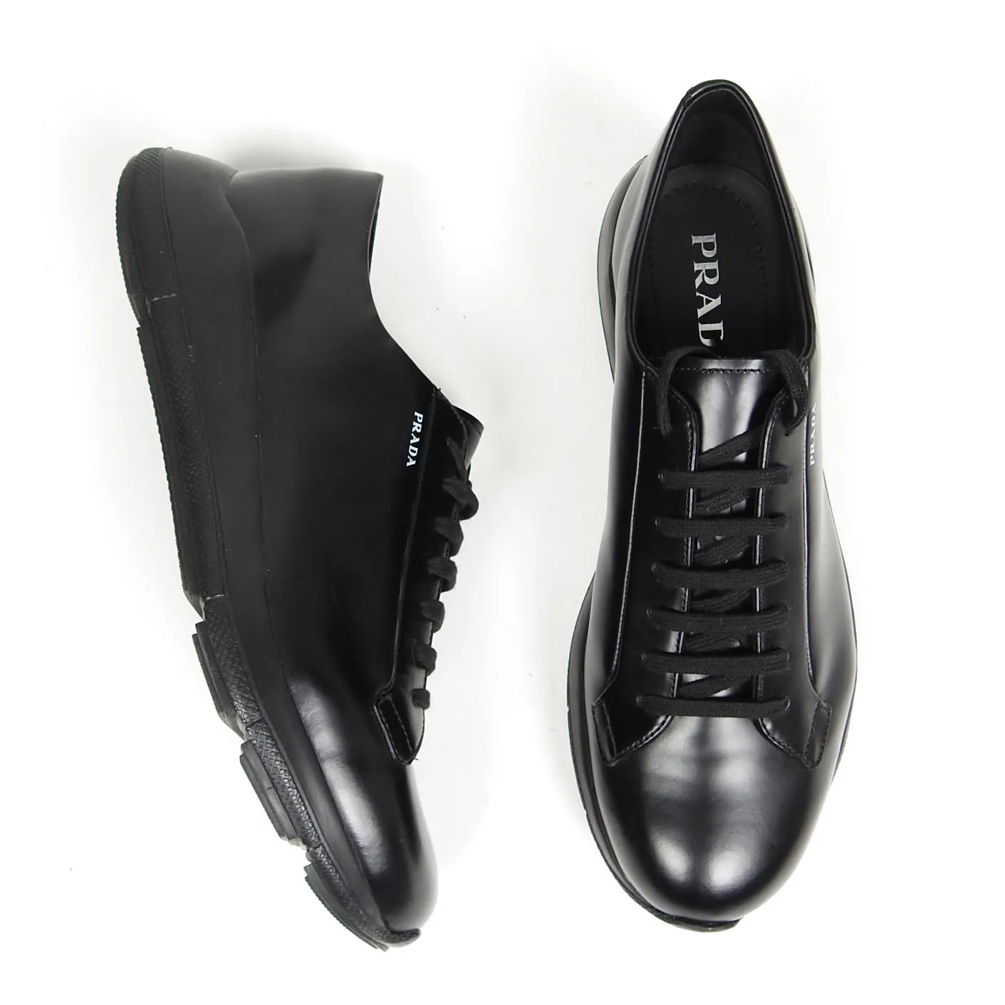 Prada Black Leather Shoes Size 8