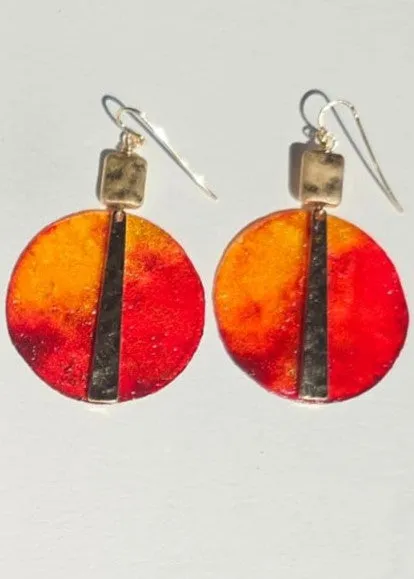 "Roc-N-Lobes Earrings" ( Orange Sheer Shell) by Michele L. Scott