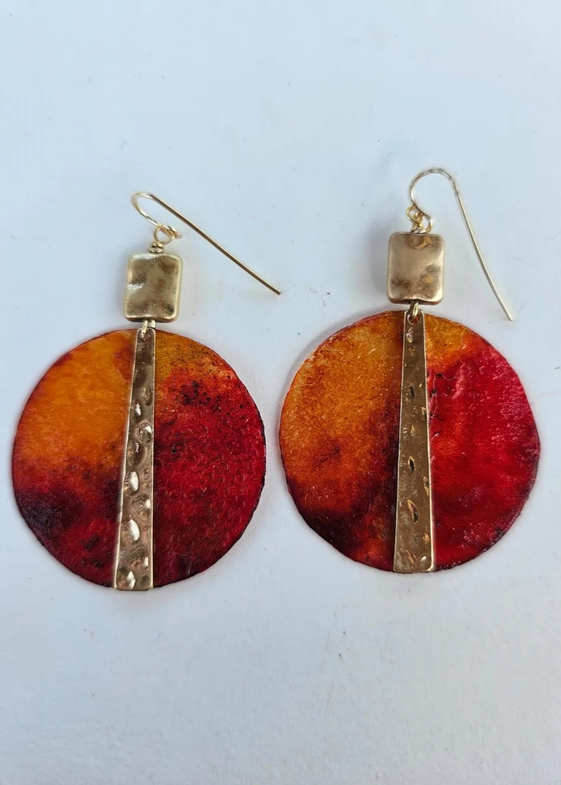 "Roc-N-Lobes Earrings" ( Orange Sheer Shell) by Michele L. Scott