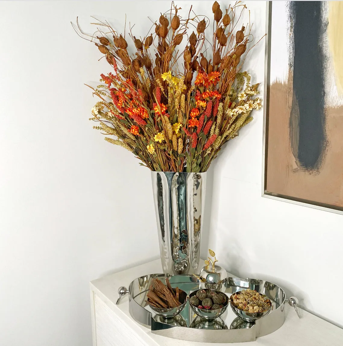 Rippled Stainless Steel Vase