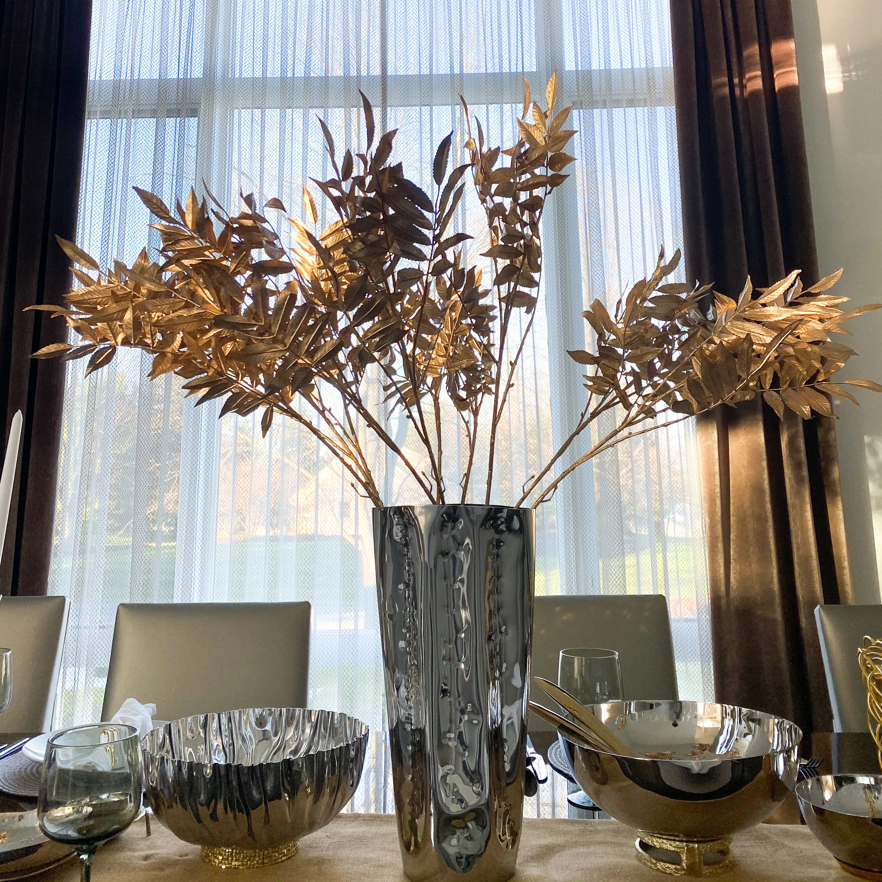 Rippled Stainless Steel Vase