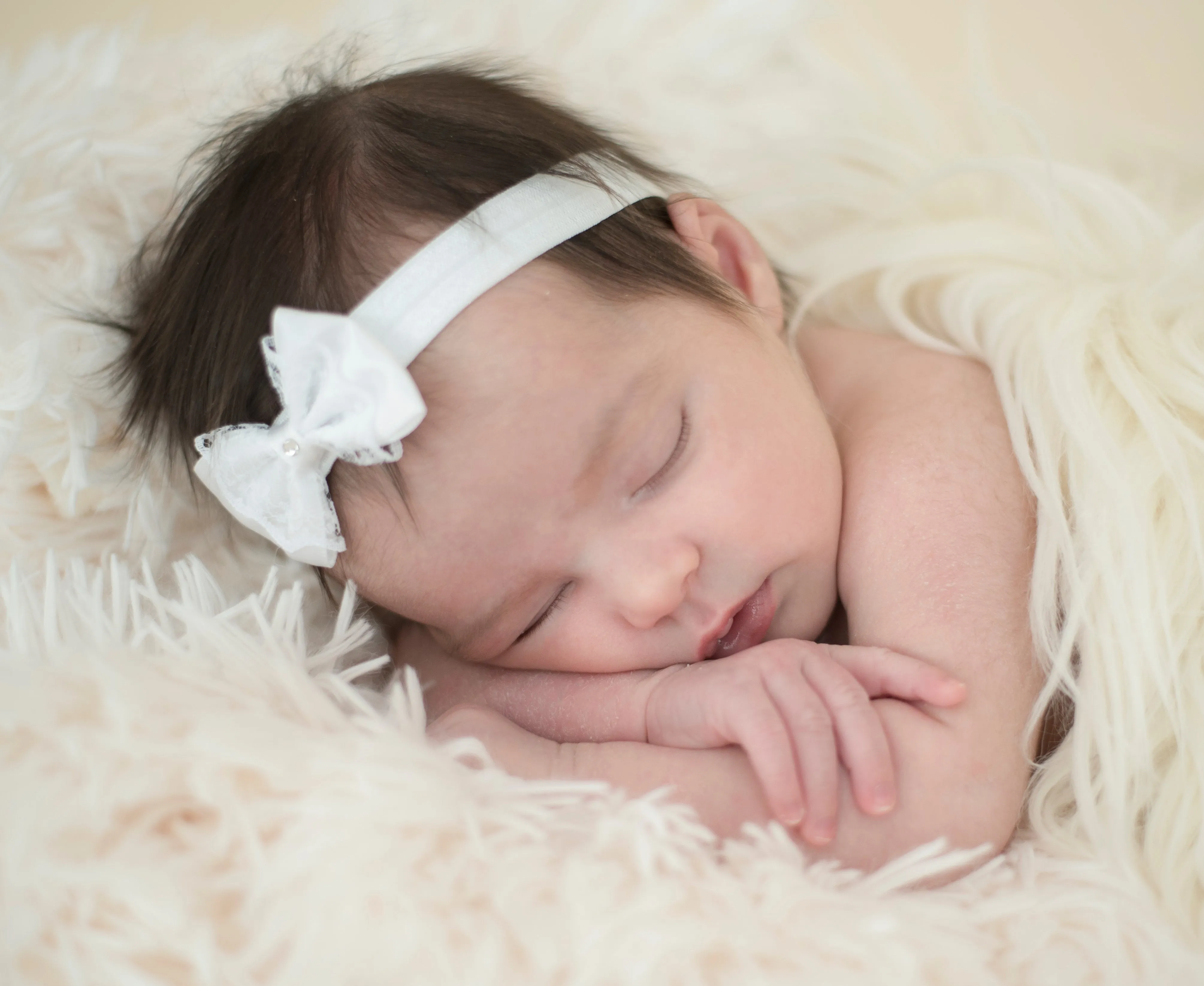 Satin White Bow Swarovski Headband