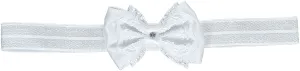 Satin White Bow Swarovski Headband