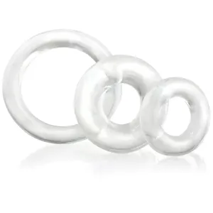 Screaming o Silicone Clear Stretchy Cock Ring Set