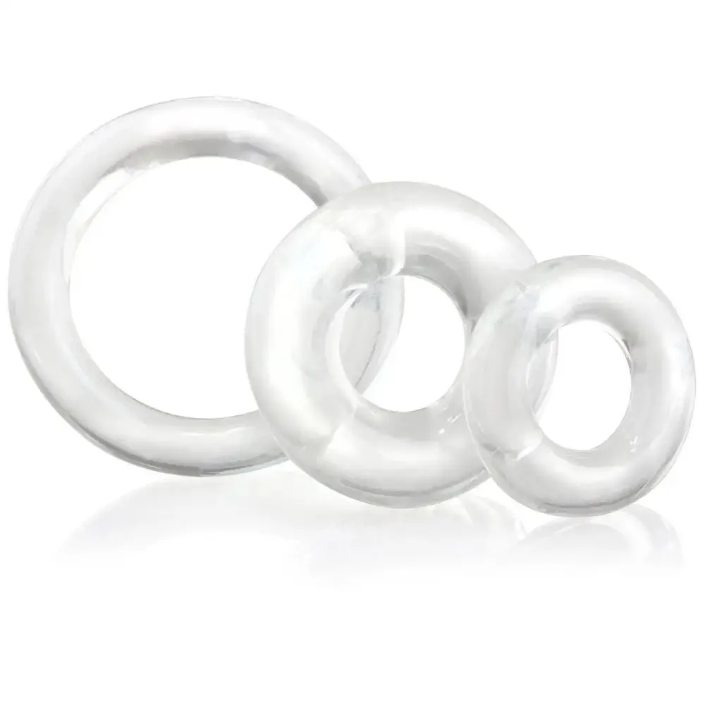 Screaming o Silicone Clear Stretchy Cock Ring Set