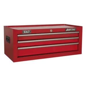 Sealey 3 Drawer Mid-Box with Ball-Bearing Slides - Red - A