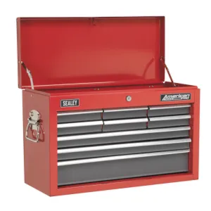 Sealey 9 Drawer Topchest with Ball Bearing Slides - Red/Grey - B