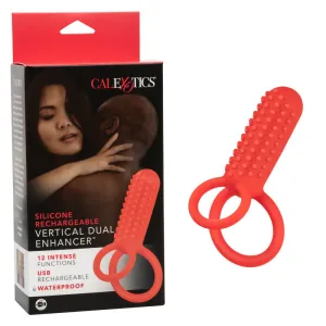 Silicone Rechargeable Vertical Dual  - Red