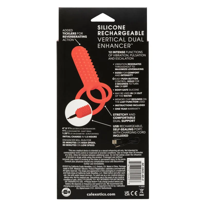 Silicone Rechargeable Vertical Dual  - Red